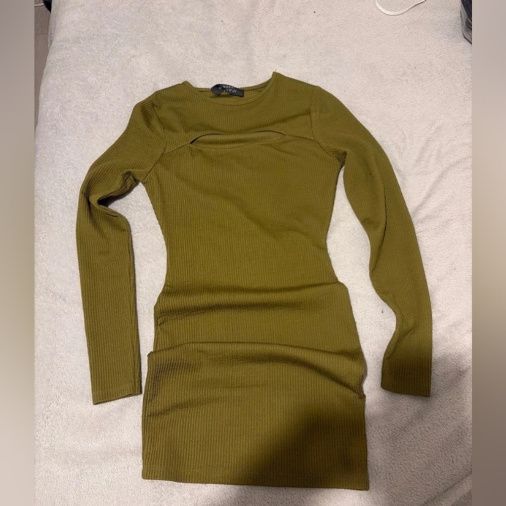 Khaki Long Sleeve Dress